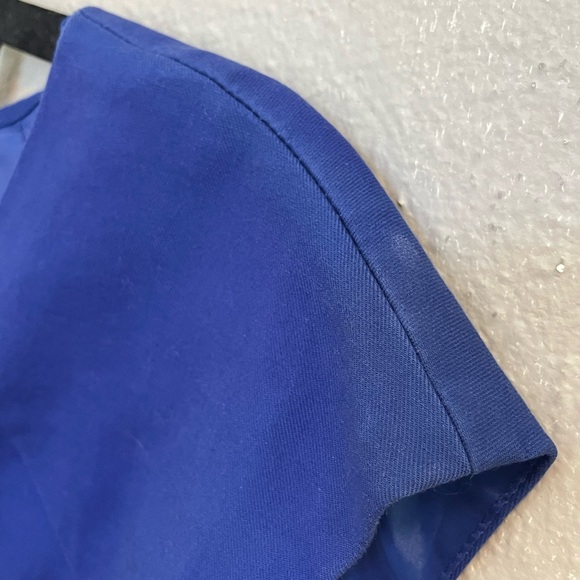 Banana Republic Cap Sleeve Sheath Dress in Cobalt Blue Cotton - Picture 3 of 8